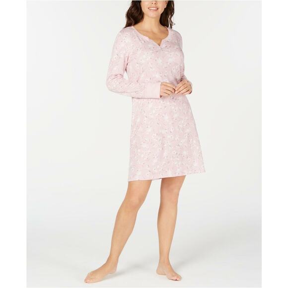 Charter Club Printed Sleepshirt Nightgown Whispering Garden Pink Floral X-Small - Picture 1 of 1